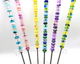 Fairy Garden Stakes light catchers Beaded Bling 11"