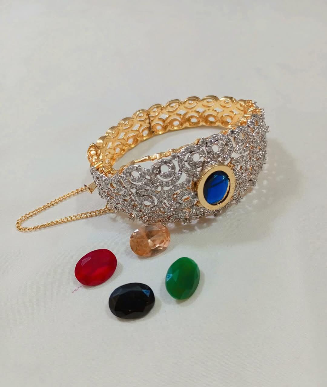 Zircon Gold Plated Color Stone Changeable Bracelet - Etsy