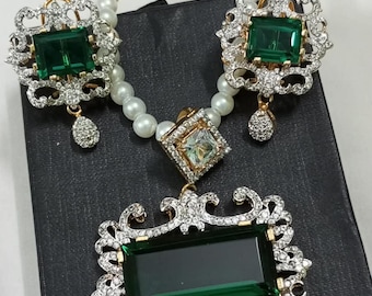 Emerald green Jewelry Set