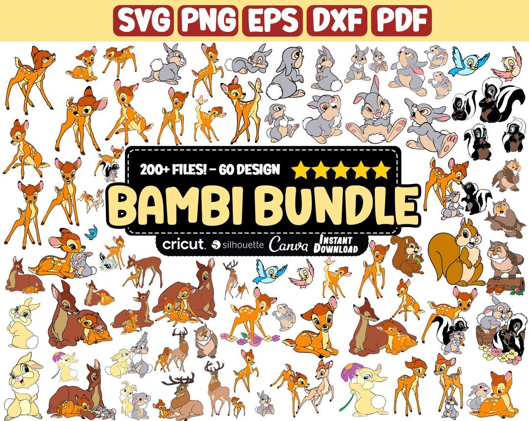 Bambi Svg Bundle, Bambi Png, Bambi Clipart, Miss Bunny Svg, Bambi Deer ...