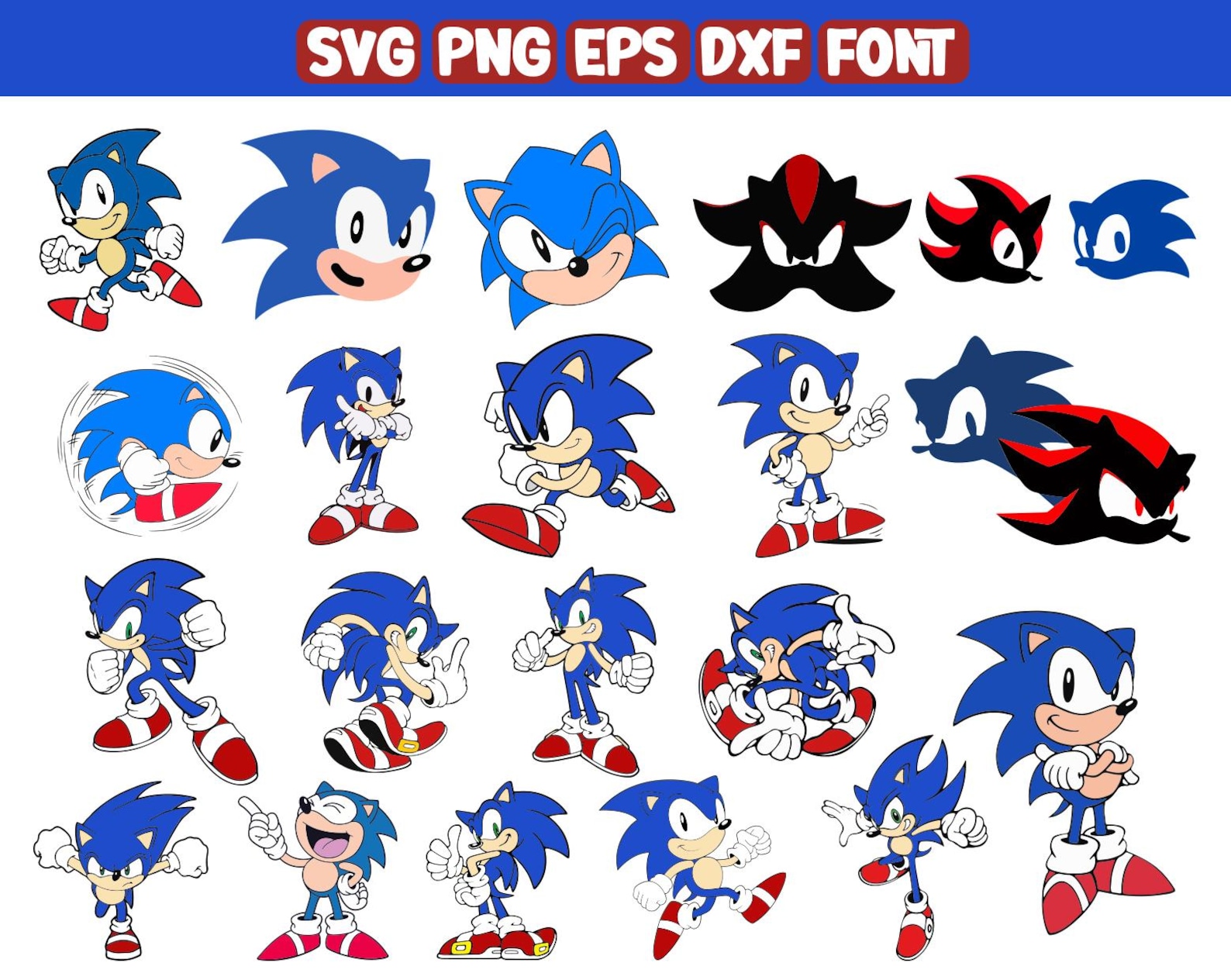 The Hedgehog Svg Bundle, Sonic Svg, Sonic Clipart, Super Sonic Png, Svg ...
