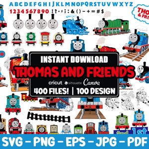 Thomas and Friends Svg, Train Svg, Thomas the Train Png, Clipart, Layered Files, Font SVG or PNG, Svg for Cricut, Digital files