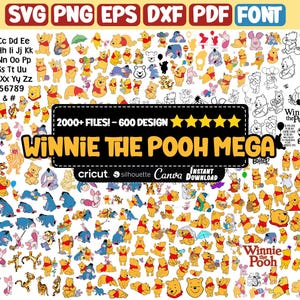 550+ Winnie the Pooh Svg, Tigger, Winnie the Pooh Png, Clipart, Digital Files, Birthday Svg, Eeyore, DIY Projects, Svg for Cricut, Instant