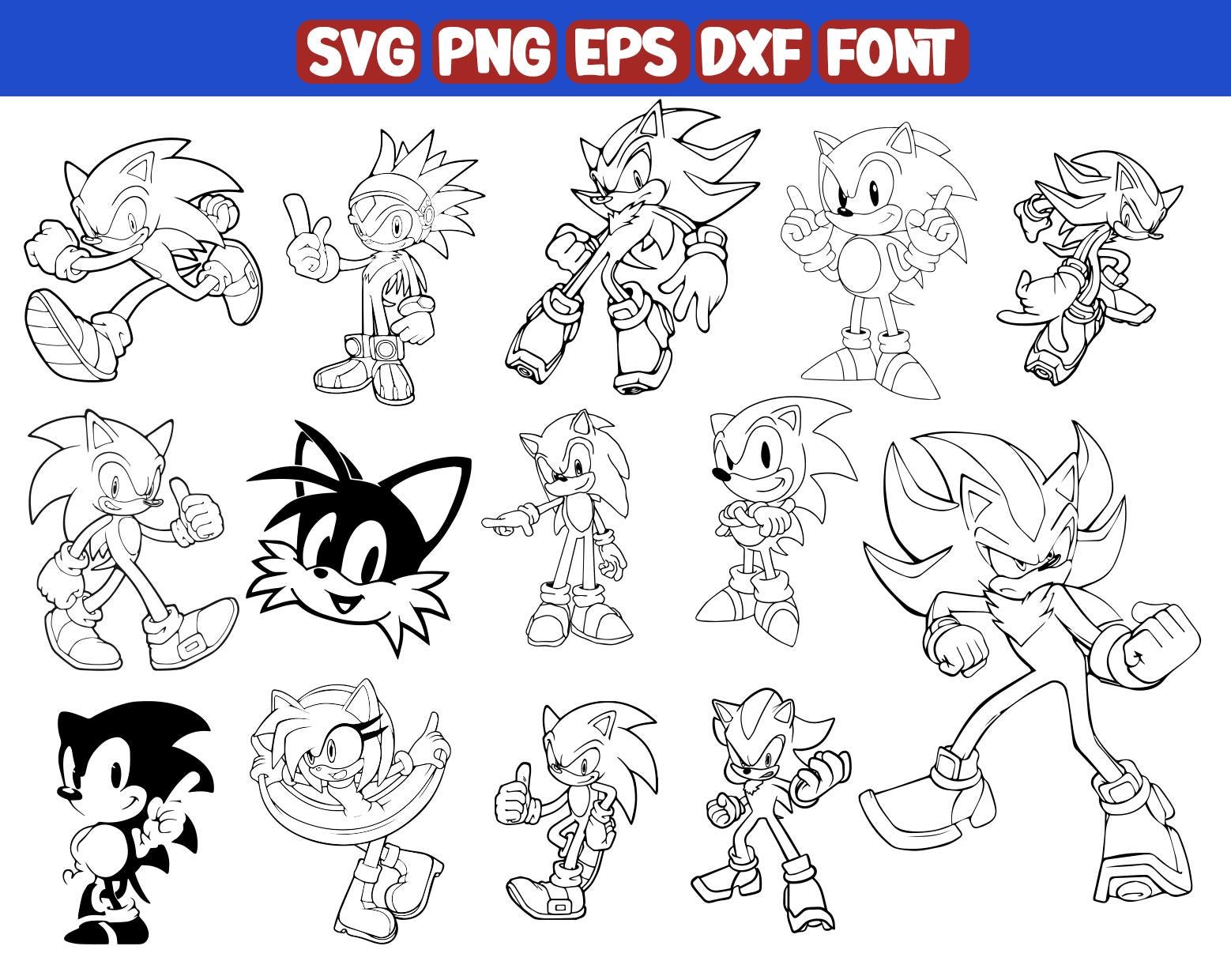 The Hedgehog Svg Bundle, Sonic Svg, Sonic Clipart, Super Sonic Png, Svg ...