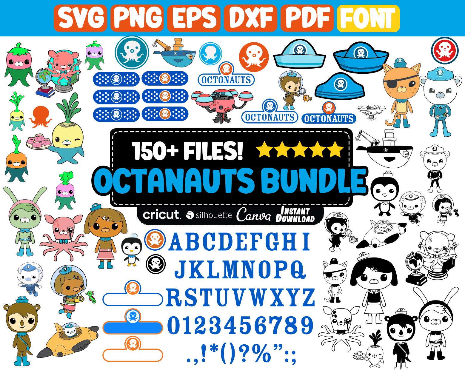 Pacote Octonauts Svg, Octonauts PNG, Clipart Octonauts, Arquivos de Fonte, Svg de Aniversário, Vetor Octonauts, Svg para Cricut, Download Instantâneo