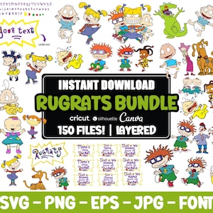 Rugrats Svg Bundle, Rugrats PNG, Rugrats Font, Rugrats Logo, Rugrats Clipart Printable, Shirt Svg, Vector files, Instant Download