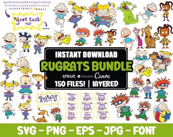 Pacote Rugrats Svg, Rugrats PNG, Fonte Rugrats, Logotipo Rugrats, Clipart Rugrats para Imprimir, Camiseta Svg, Arquivos vetoriais, Download instantâneo