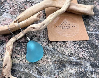 Sea Glass Halskette Anhänger | Echter Strandglasschmuck | Ozean inspiriert Halskette | Küsten Geschenk für sie | Jeden Tag Minimal Schmuck