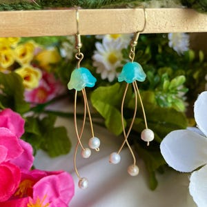 Mini Jellyfish Freshwater Pearl Earrings - Delicate Dangle Drop Natural Stone, Intricate Gold or Silver, Handmade Genuine, Gift for Women
