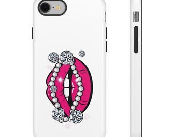 Diamond & Pearl Lips Phone Case: Bling Protective Cover