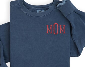 Comfort colors Fishtail Monogram Embroidered Tee | Personalized Initial Shirt | Custom Gift