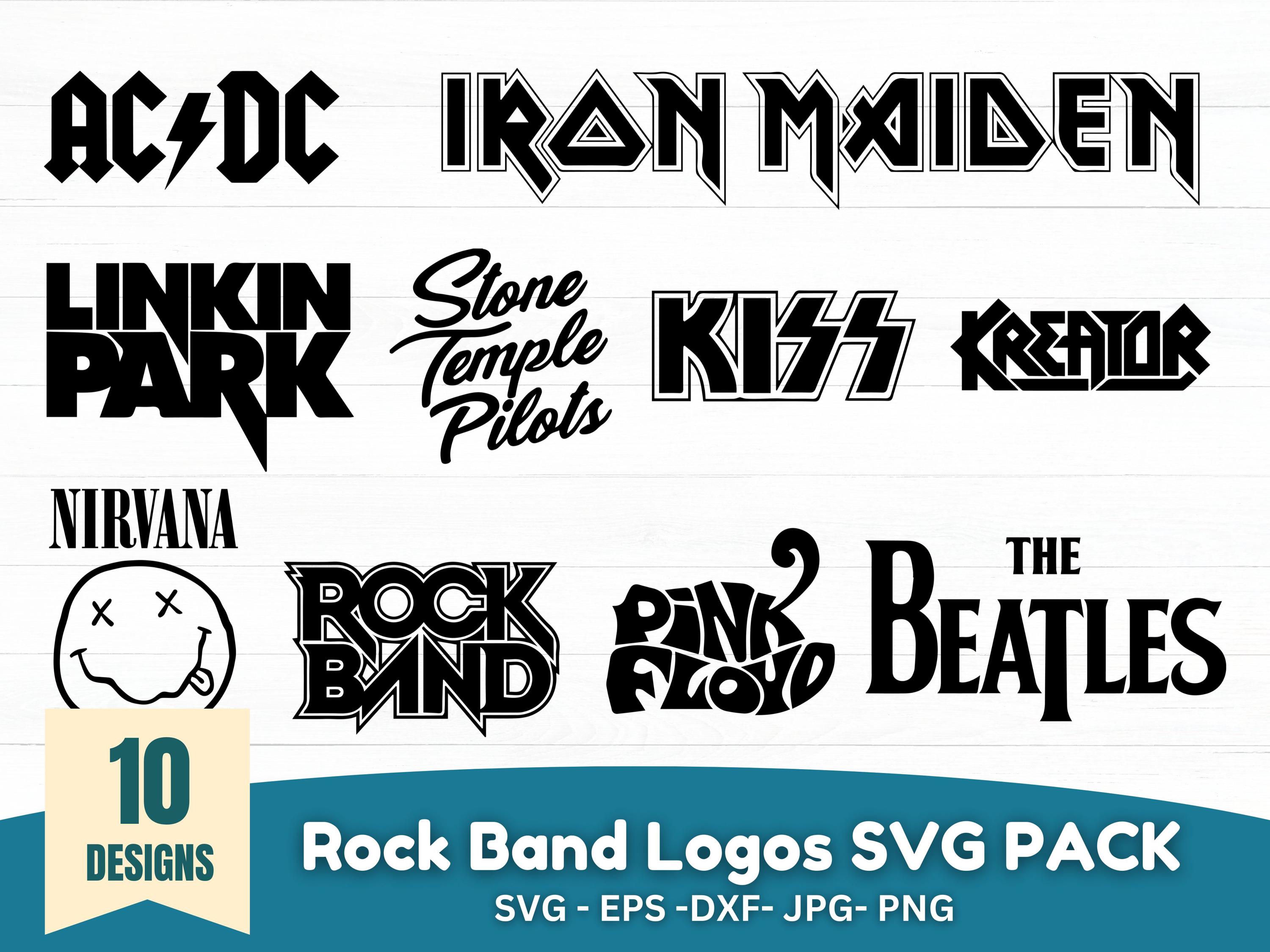 Band Logo Svg Bundle, Music Bands Logo Vectors, Classic Logos, Heavy Metal Graphics, Band Art, Vintage Band Design for Cricut Projects