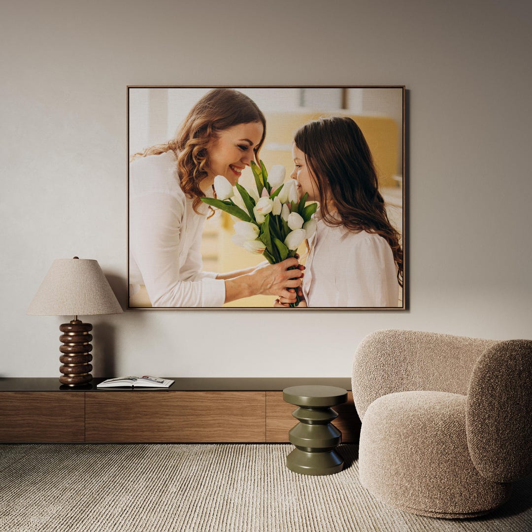 Custom Photo Mommy and Me Canvas Print, Mothers Day Photo Wall Art ...