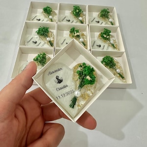 Custom Fridge Magnets, Wedding Favors, Magnet Set, Engagement Gift, Wedding Guest Gifts, Flower Magnet Favor for Guest, Baby Shower