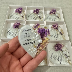 Personalized Wedding Epoxy Magnet Favor, Engagement Gifts, Epoxy Fridge Magnet, Wedding Guest Gift, Wedding Favors, Engagement Favors