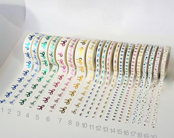 Simplemente lazo dorado Washi blanco, Color Love Washi, Rainbow Washi, Shooting Star Washi 24" Muestras para planificador, Pascua, cumpleaños –SG4