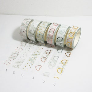Scribble Prints Co Foiled Marble Heart, Confetti Washi 24&quot; Samples for Planner, Easter, Graduation, Birthday