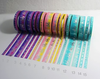 Simply Gilded Gradient Bow Washi, Sorbet Washi, Purple, Blue, Pink Lemonade Washi 20" Samples for Planner, Pascua, Graduación, Cumpleaños