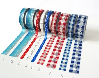 Simply Gilded Bow Washi, Patriotic Bow Washi, Stardust Washi, Gingham Washi, Confetti 24" Samples for Planner, Easter, Graduation, Birthday