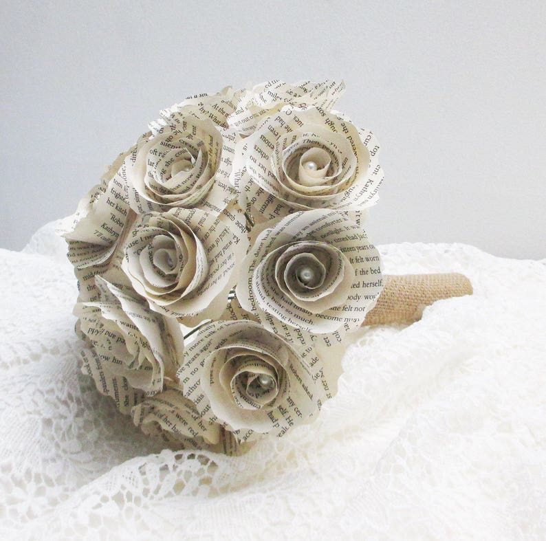 Book Paper Flower Bridal Bouquet Paper Wedding Bouquet Etsy