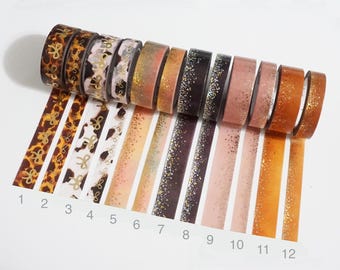 Muestras de papel washi Simply Gilded Peach Black Starburst, Animal Leopard con lazo, de 24 pulgadas, para planificador, Pascua, graduación, cumpleaños y decoración de fiestas