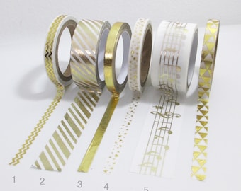 Rayas de lámina de oro, olas, notas de música, estrellas Washi 24" muestras para Anniversityfor, graduación, cumpleaños, dulce 16, celebración, boda