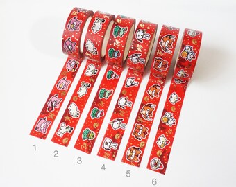 Sumlilthings washi, Red Washi, Character Washi, 24" Samples for Planner, Holiday. Easter, Graduation, Birthday Party – SML1