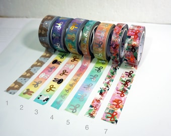 Simplemente dorado floral, teñido anudado, conejito, oso lazo Washi 24" muestras para planificador, enebro, Gasper, Pascua, cumpleaños - SG20
