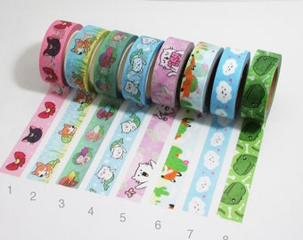 Fox and Cactus Washi 24" Samples for Planner, Pascua, Graduación, Cumpleaños