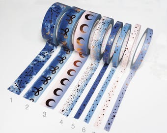 Papel washi Simply Gilded Sailor Galaxy 14.0, muestras de 24" para planificador, washi de galaxia, luna, constelación, Pascua, graduación, cumpleaños, SG22