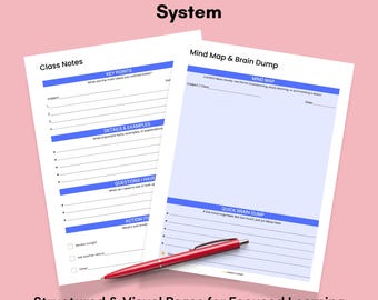 ADHD-studentenplanner | Lesnotities, mindmap- en braindumppagina's | Afdrukbare pdf