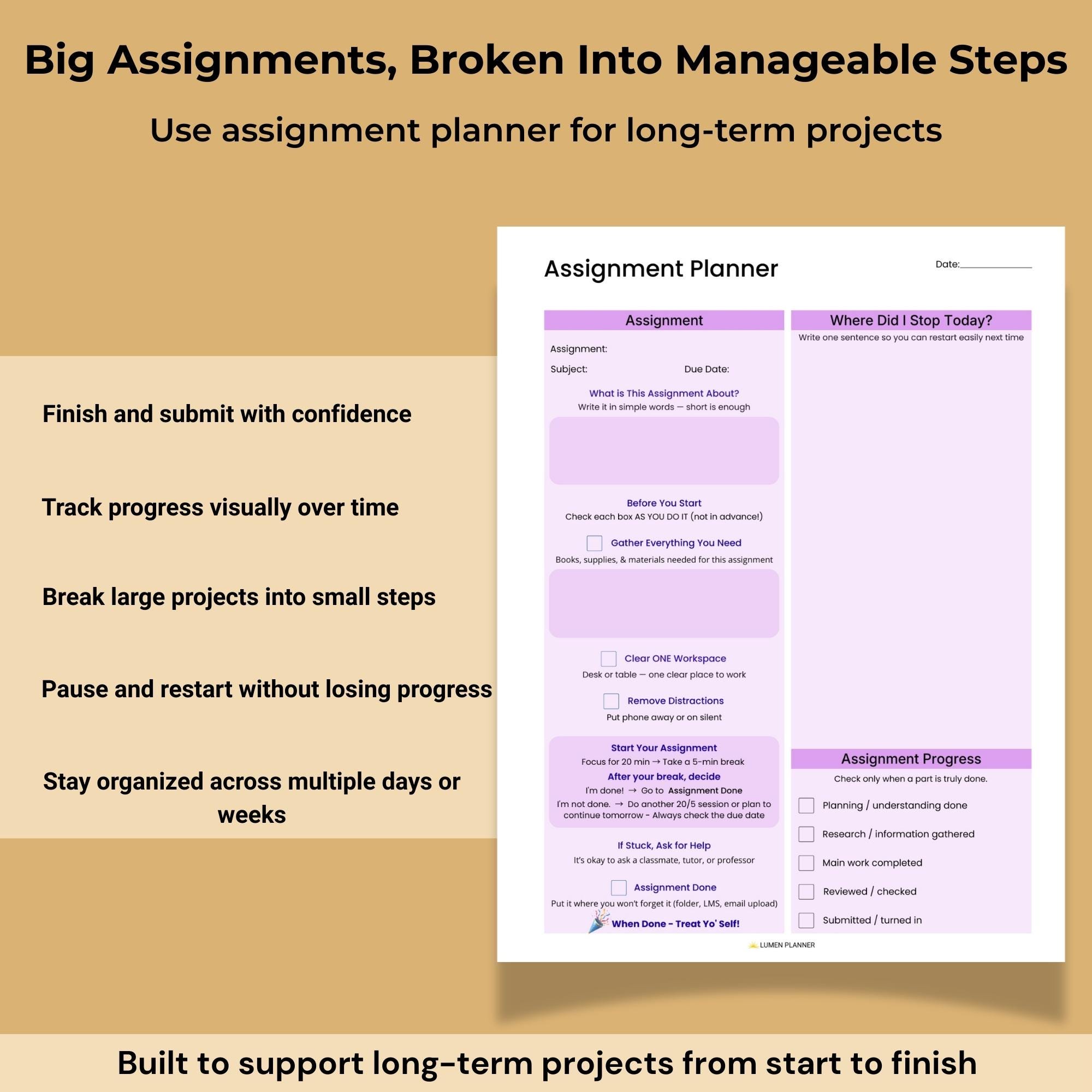 ADHD College Planner Bundle | Daily, Weekly, Assignment Tracker ...