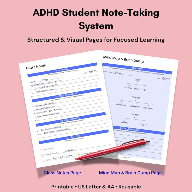 Adhd Cornell Notes - Etsy