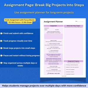ADHD Student Planner Bundle for Middle and High School | Daily, Weekly, Homework & Assignment Printables image 6