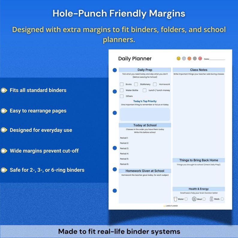 ADHD Student Planner Bundle for Middle and High School | Daily, Weekly, Homework & Assignment Printables image 8