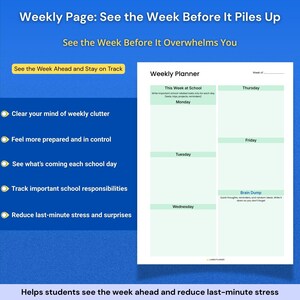 ADHD Student Planner Bundle for Middle and High School | Daily, Weekly, Homework & Assignment Printables image 4