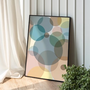 Pastel Circle Wall Art | Minimal Geometric Abstract Print