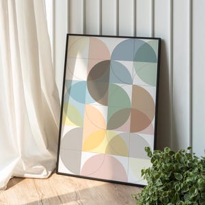 Pastel Geometric Wall Art | Minimal Modern Abstract Print