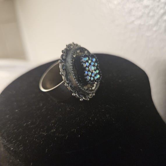 vintage metal silvertone adjustable ring - image 6