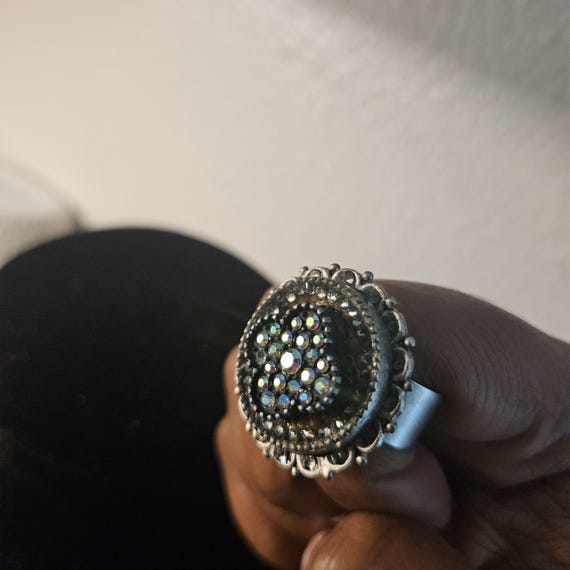 vintage metal silvertone adjustable ring - image 10