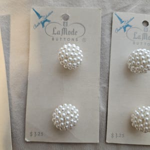 3 cartões vintage botões de pérola la mode
