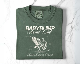 Baby Bump Social Club Pregnancy T-shirt, Maternity Shirt, Pregnancy Announcement Top, Unisex Tee, Gender Reveal Gift
