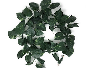 electroVine | 6 Foot Indoor/Outdoor Extension Cord with Realistic Pothos Leaves