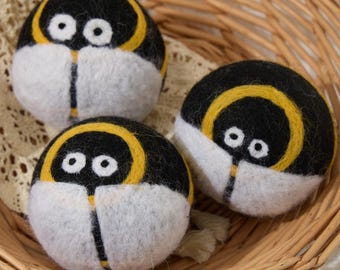 Bolas de lana Bee Eco para secadora – Juego de 3 / Bolas de lavandería naturales, reutilizables y sin químicos / Tejido ecológico