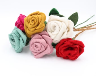 Handmade Wool Felt Rose – Everlasting Bloom, Nepal Craft