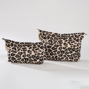 Leopard Print Toiletry / Makeup Bag - Travel-Friendly Cosmetic Bag