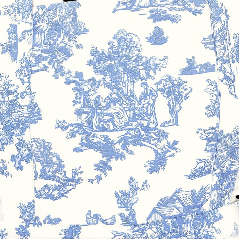 Vintage Baumwollschürze mit puffed Schulterriemen | Blaue Toile Küchenschürze Bild 3