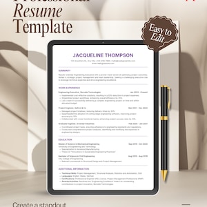 Resume Template Word, Google Docs, Apple Pages Resume, Professional Resume, CV Template, Modern Resume, Minimalist Resume, CV Resume