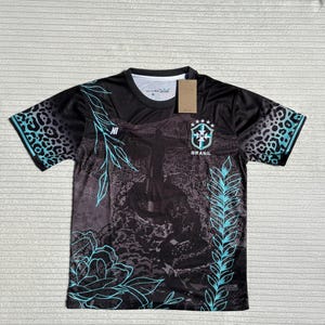 Maillot Du Brésil Jesus noir et Vert - Maillot de Foot concept Brésil Édition Limitée 2025-2026