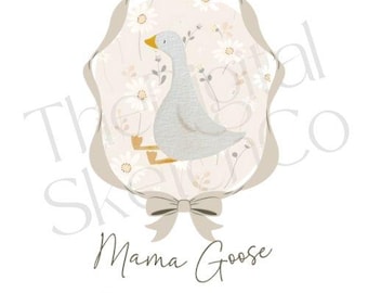 Mama Goose PNG Coquette Mama Floral Mama png Maglietta Goose Lover Silly Goose Png Mama Sublimation Cute Mama Coquette Png Regalo per lei